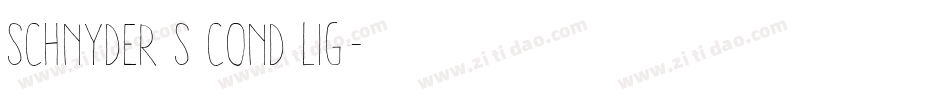 Schnyder S Cond Lig字体转换
